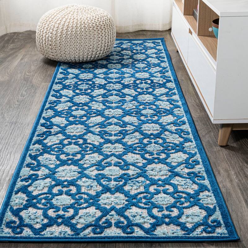 JONATHAN Y Crisantemo Tile Trellis High-Low Indoor/Outdoor Area Rug