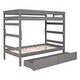 preview thumbnail 9 of 16, Twin over Twin Solid Wooden Frame Bunk Bed with 2 Drawers and Full-length Guardrail, Can Separated into Two Twin-size Beds