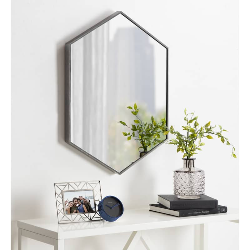 Kate and Laurel Rhodes Framed Mid-century Hexagonal Wall Mirror