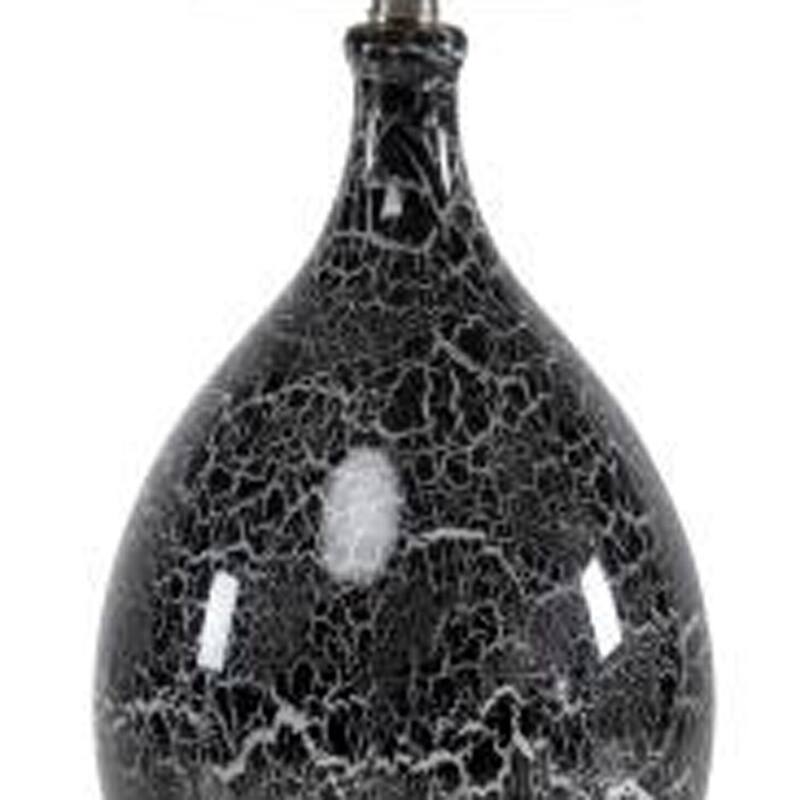 HomeRoots Set of Two 28" Gray Glass Geometric Table Lamp With White Empire Shade - 6