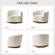preview thumbnail 9 of 30, Gema Modern 360°Swivel Chenille Ergonomic U-shape Armchair with Solid Wood Legs Set of 2 by HULALA HOME