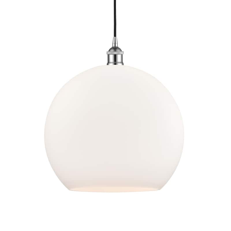 Innovations Lighting 616-1P-17-14 Athens Pendant Athens 14" Wide - Polished Chrome / Matte White