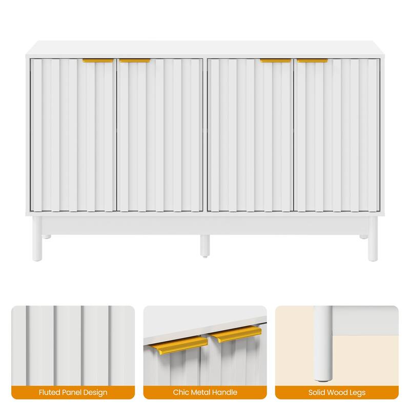 Buffet Cabinet with Doors and Adjustable Shelves