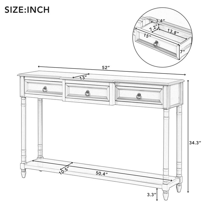 Console Table Sofa Table with Drawers