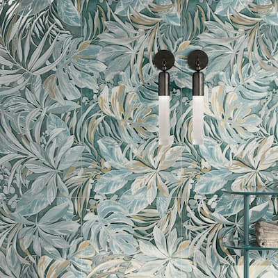 Merola Tile Parete Tropici Blue 23-1/2" x 47" Porcelain Floor and Wall Tile