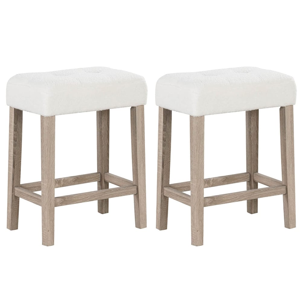 Costway Counter Height Bar Stools Set of 2/4 with Rubber Wood Legs - See Details