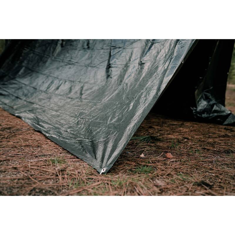Stansport Medium-Duty Rip-Stop Tarp 10' x 12' - Dark Green - 2 Pack
