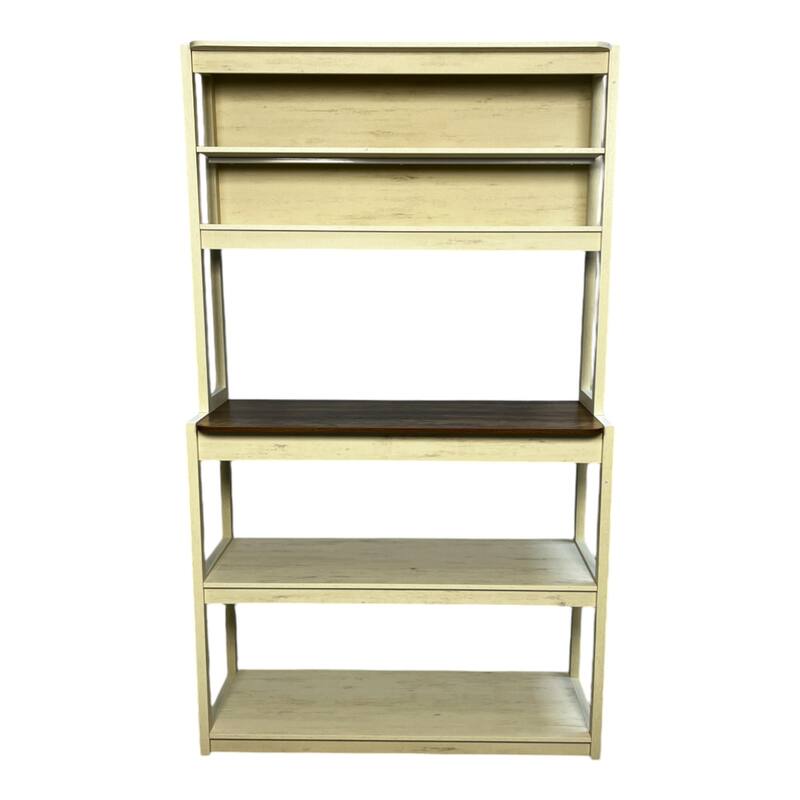 39.37" 5-Tier Bakers Rack for Kitchen with Storage, Coffee Bar, Kitchen Shelves, Microwave Stand - Brown+White