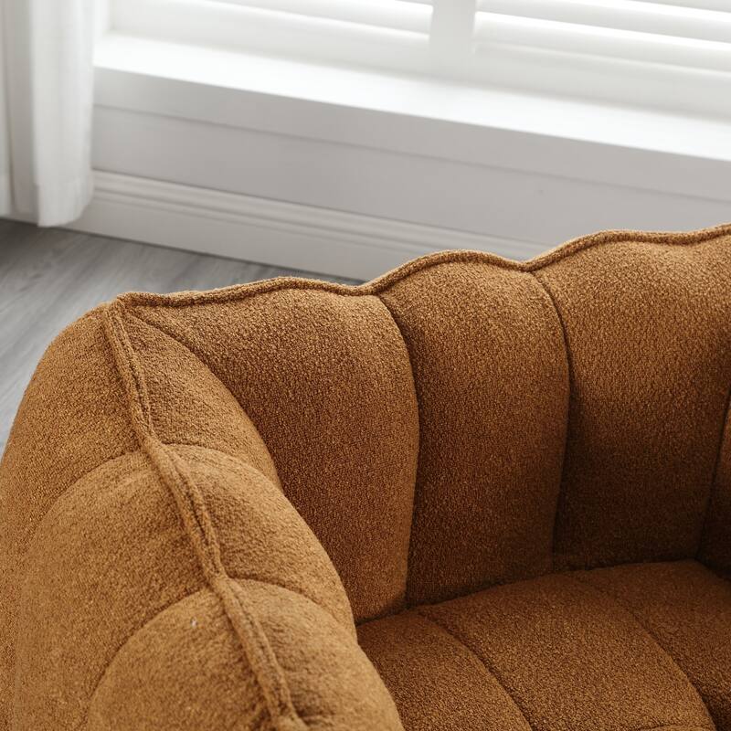 Soft Bean Bag Chair with High Resilient Foam for Adults, Comfortable Square Lazy Sofa with Footstool for Living Room