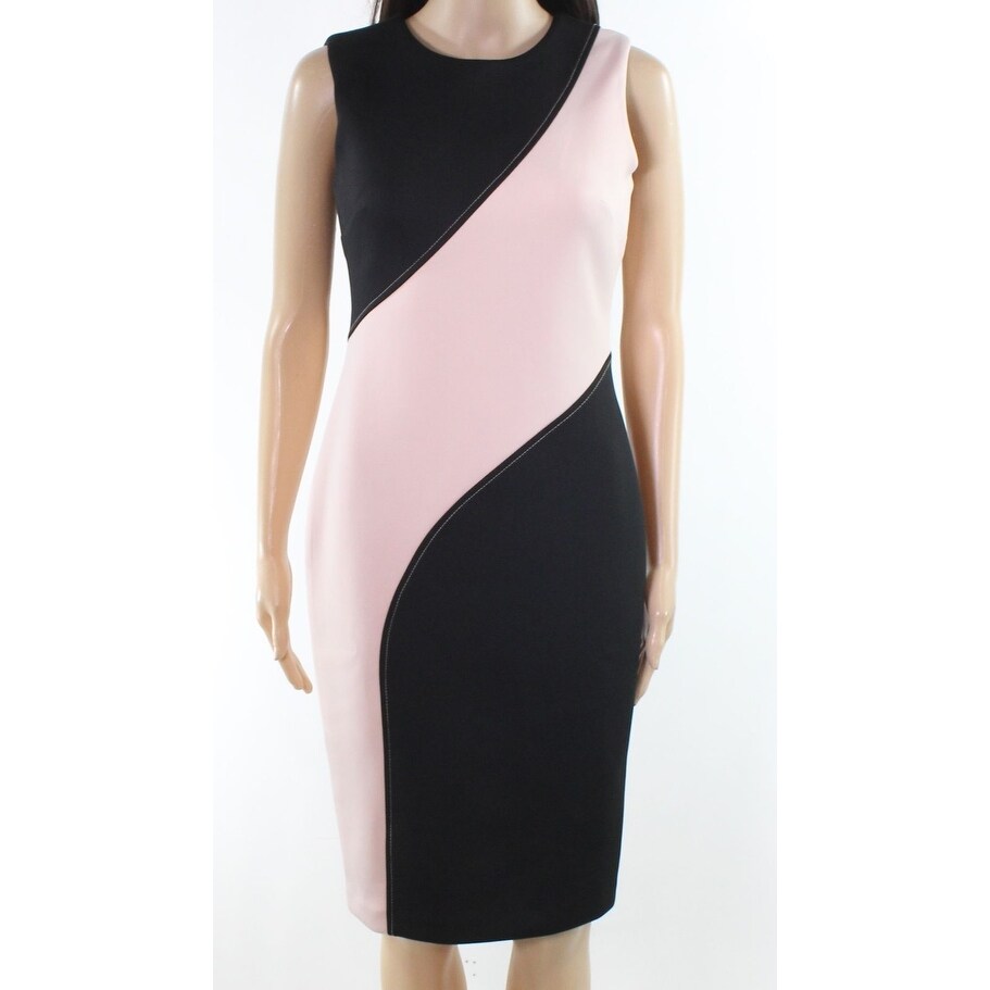 calvin klein pink and black dress