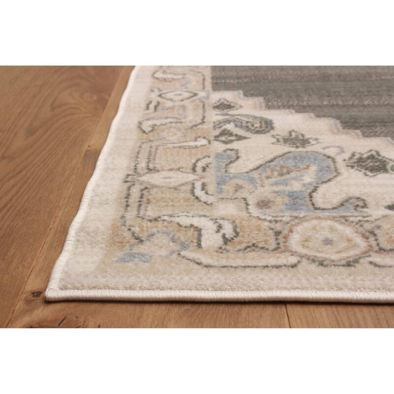 ECARPETGALLERY Machine Woven Addie Beige Area Rug