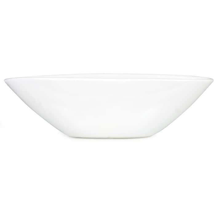 Glazed White Boat Shaped Bowl