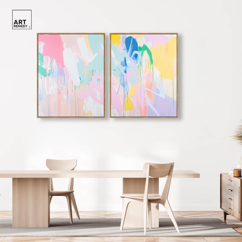 Joyful Drips Canvas Set of 2 by Art Remedy