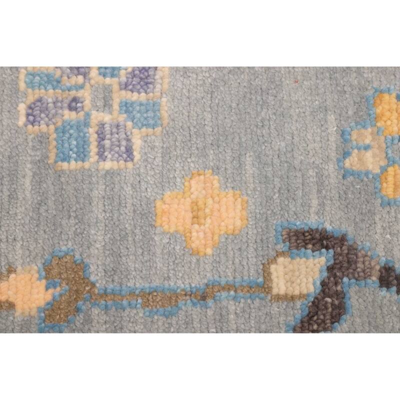 ECARPETGALLERY Hand-knotted Modern Oushak Grey, Light Denim Blue Wool Rug - 9'1 x 11'11