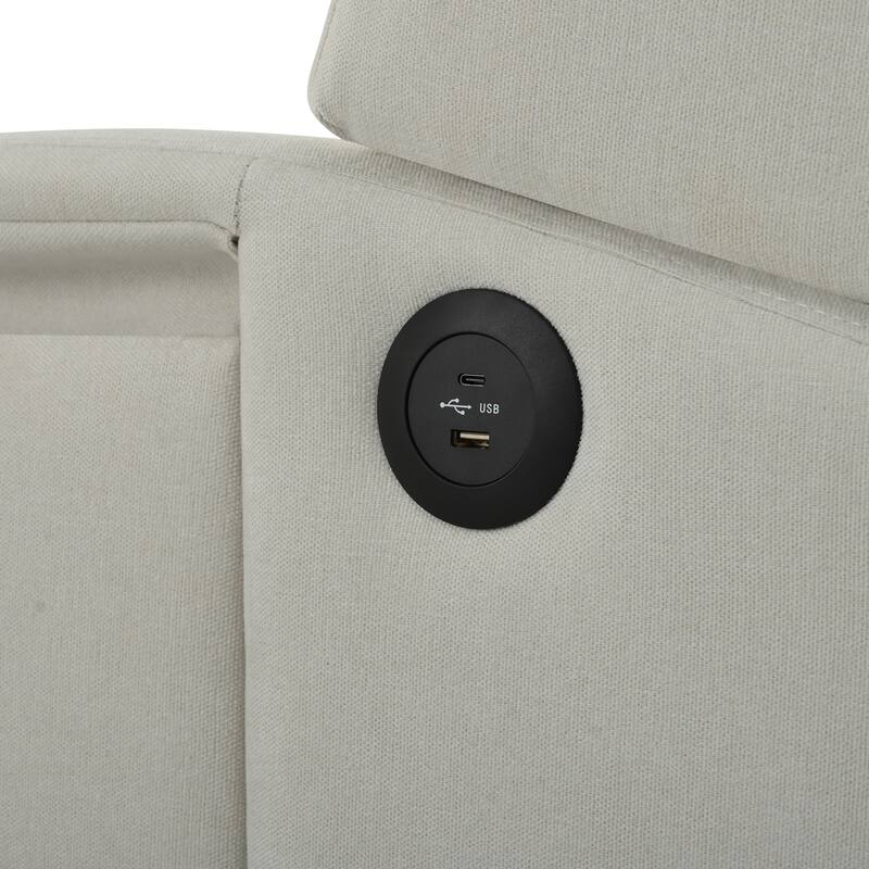 Pushback Recliner with Foldable Side Table & USB Ports
