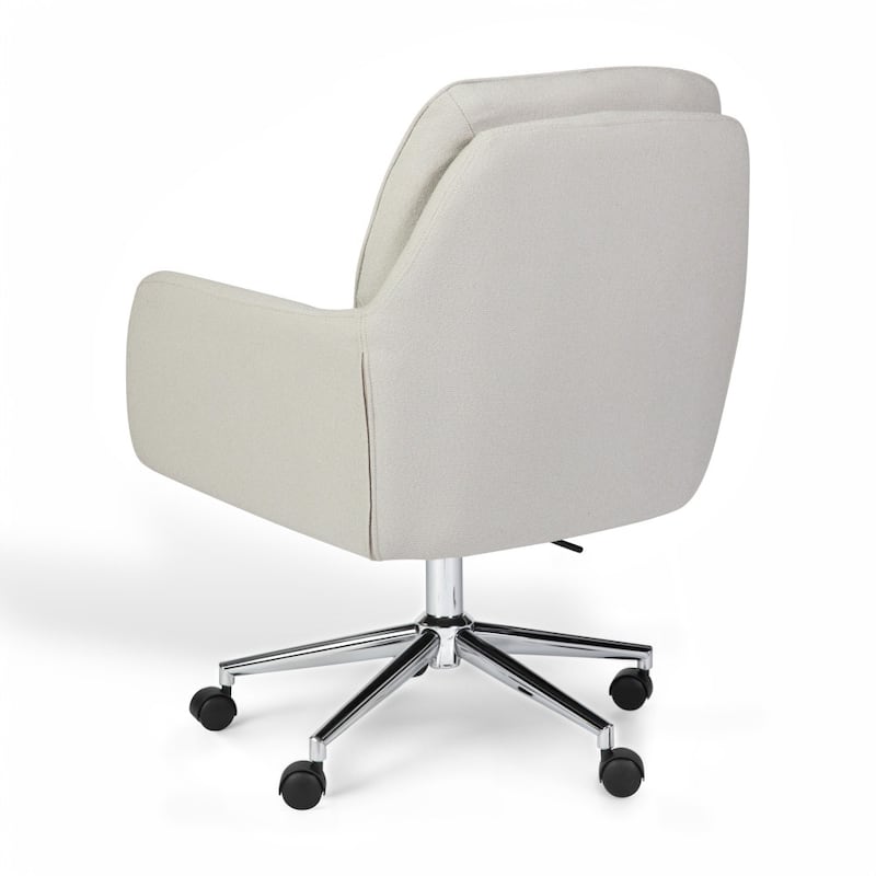 Martha Stewart Upholstered Swivel Home Office Chair with Double Cushions - 26.75"W x 29.25"D x 35" - 38.25"H