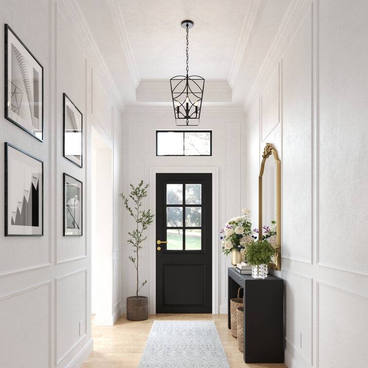 Acroma 4 - Light Steel Dimmable Lantern Geometric Chandelier
