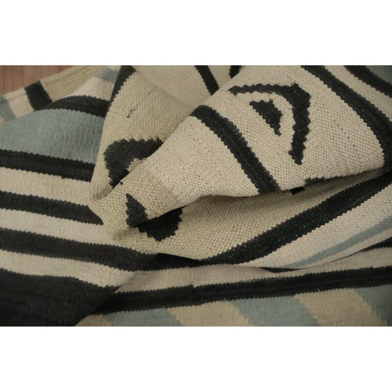 Hand Woven Oriental 100% Wool Carpet Southwestern Tribal Multi-Colored Kilim Area Rug - 10' 0'' X 8' 3''