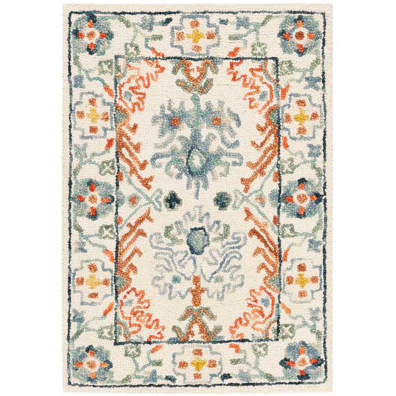 SAFAVIEH Handmade Aspen Gerjanne Boho Tribal Wool Rug - 2' x 3' - Ivory/Blue