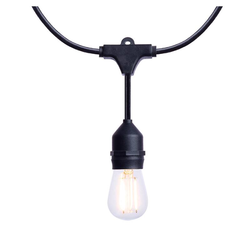24 Foot LED String Light 12-S14 Lamps 2700K CCT Black 120 Volt