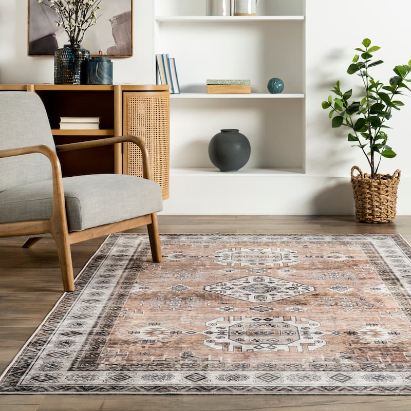 Nuloom Evelina Traditional SplashGuard Machine Washable Area Rug