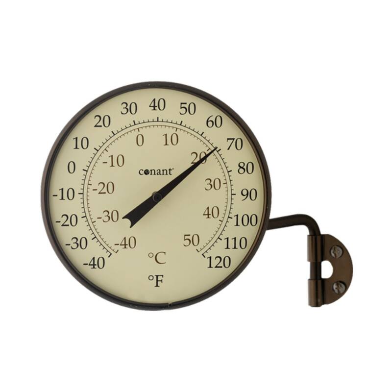 4" Black and Bronze Round Swivel Dial Thermometer