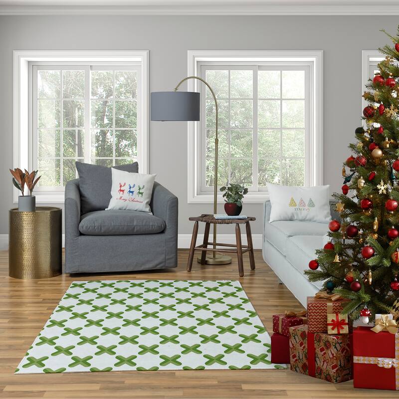 Merry Christmas Reindeer Decorative Throw Pillow