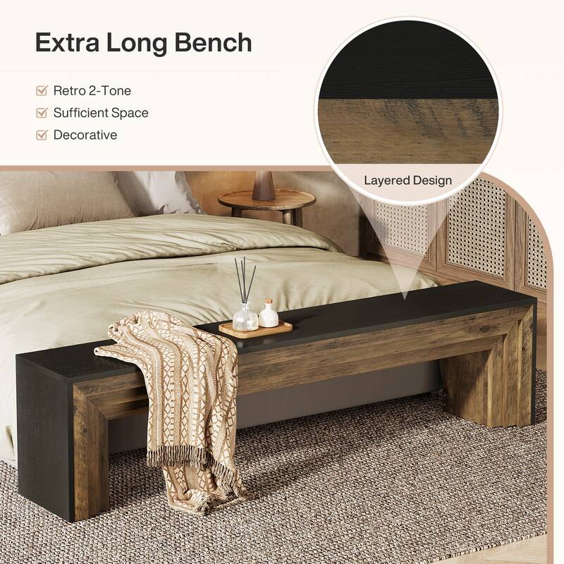 71" Extra Long Entryway Bench, Shoe Bench Seating for Hallway, End of Bed, Living Room, Sofa Back, Dining Room