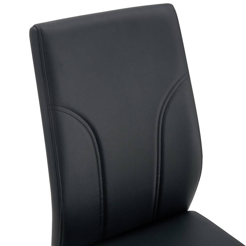 Faux Leather High Back Dining Chair Set of 2, Modern Upholstered Side Chair with Metal Legs for Living Room Home Office