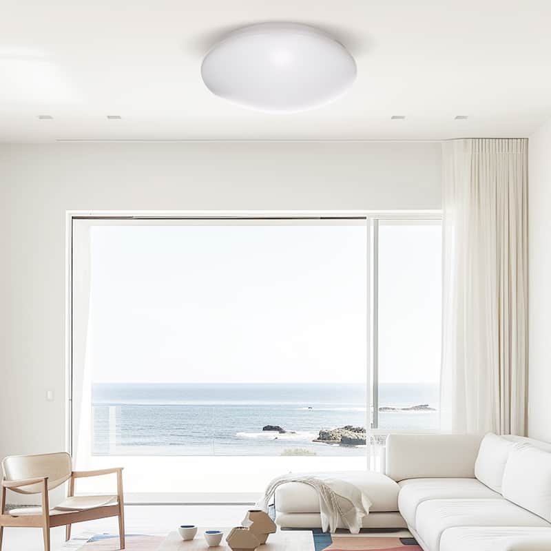 YANSUN Dimmable LED Ceiling Flush Mount Light - 13" Mushroom Shade. - 13in