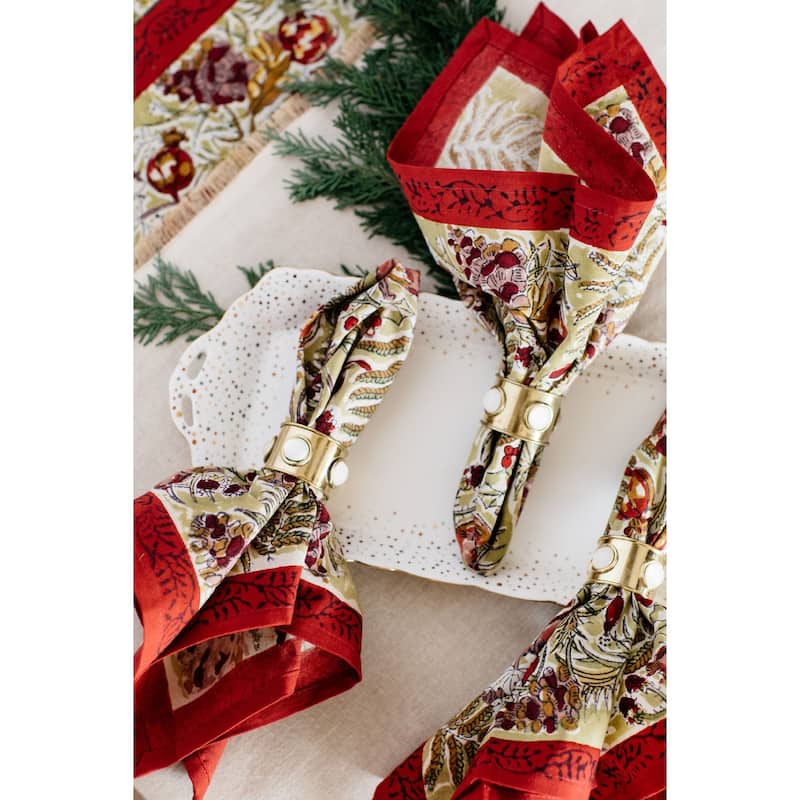 Couleur Nature Winter Garden Wreath Tea Towels - Set of 3
