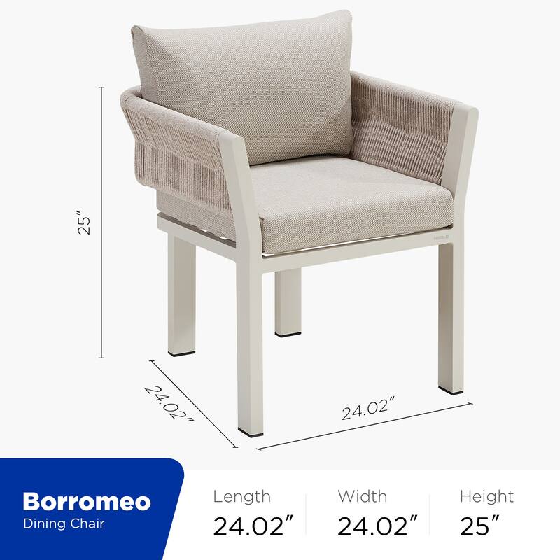 HIGOLD Borromeo Teak Outdoor Patio Dining Set with Cushions