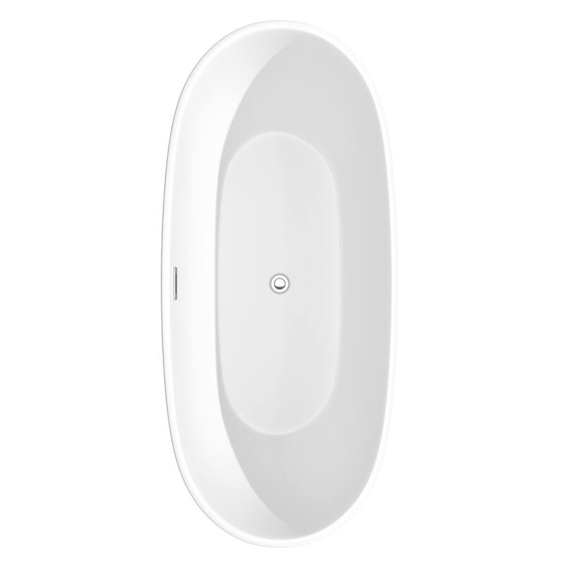Wyndham Collection Juno 71-Inch Matte White Freestanding Bathtub