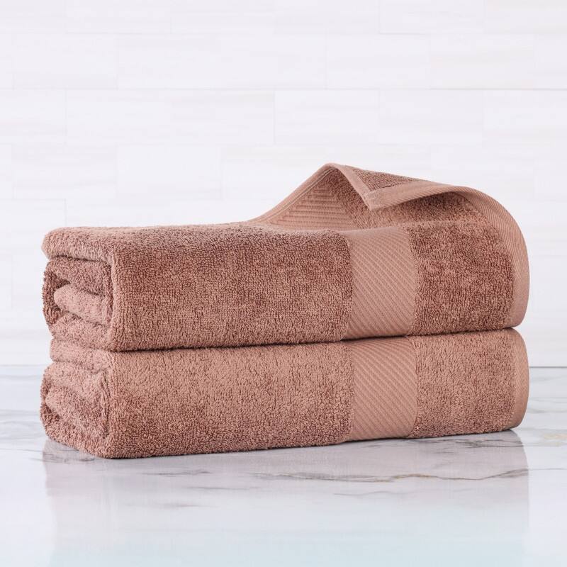 Superior Luxury Solid Highly Absorbent Egyptian Cotton Bath Sheet Towel - (Set of 2) - Sedona