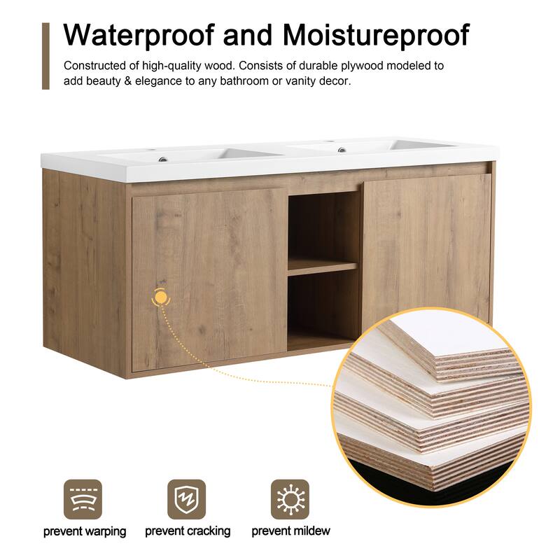 Malwee 48" Floating Bathroom Vanity with Resin Sink