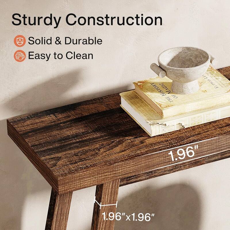Farmhouse Console Entryway Table: 70.9 Inches Extra Long Console Table for Entryway, 2-Tier Narrow Wood Foyer Sofa Couch Table