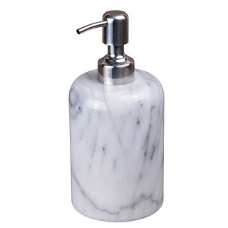 Creative Home Spa Collection Natural White Marble Liquid Soap Dispenser, Lotion Dispenser