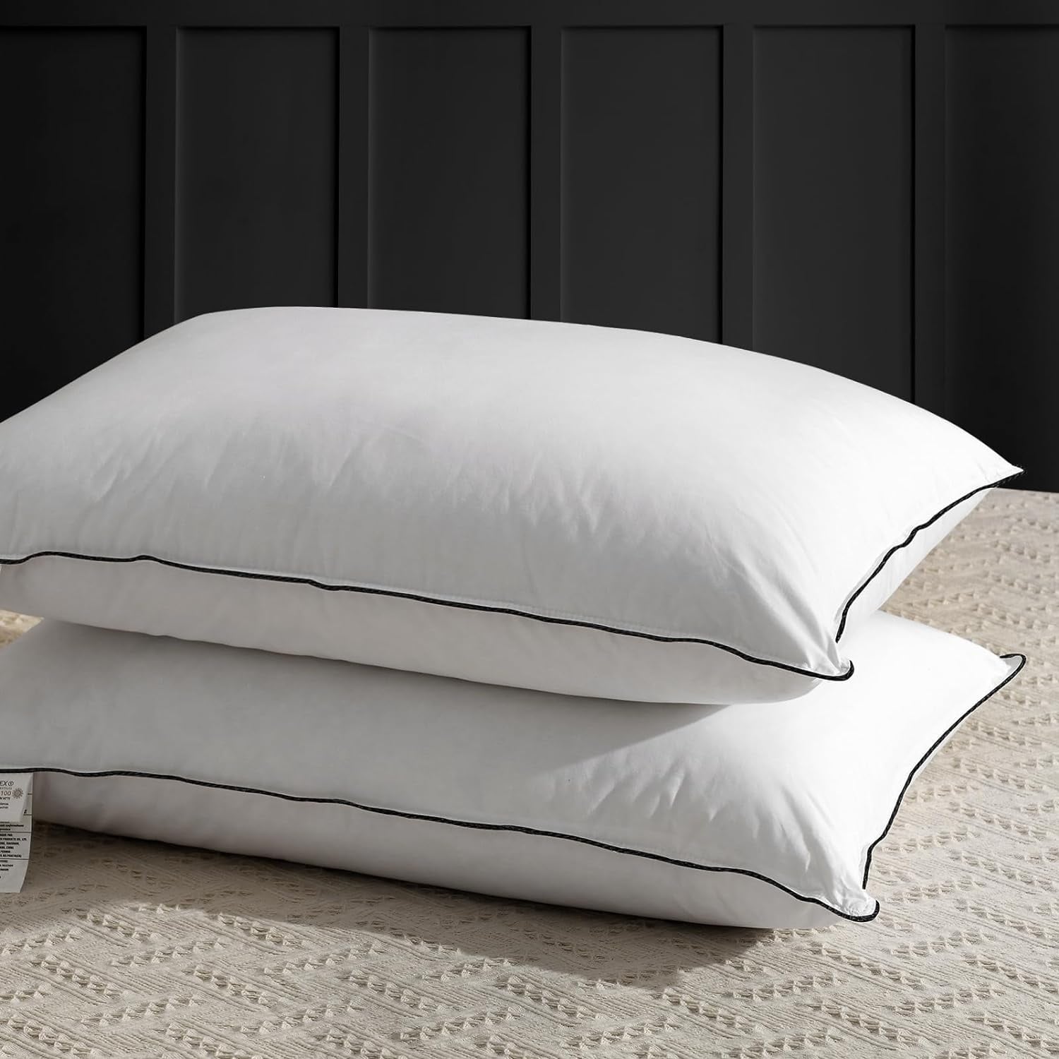 Medium Firm Feather Down Pillows Set of White Bed Bath