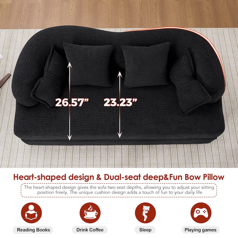 2-in-1 Foldable Sofa Bed,70 Inch Folding Boneless Couch