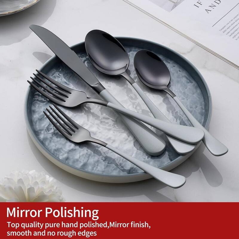20 Piece 18/0 Stainless Steel Flatware Cutlery Set Service for 4,Mirror Finish