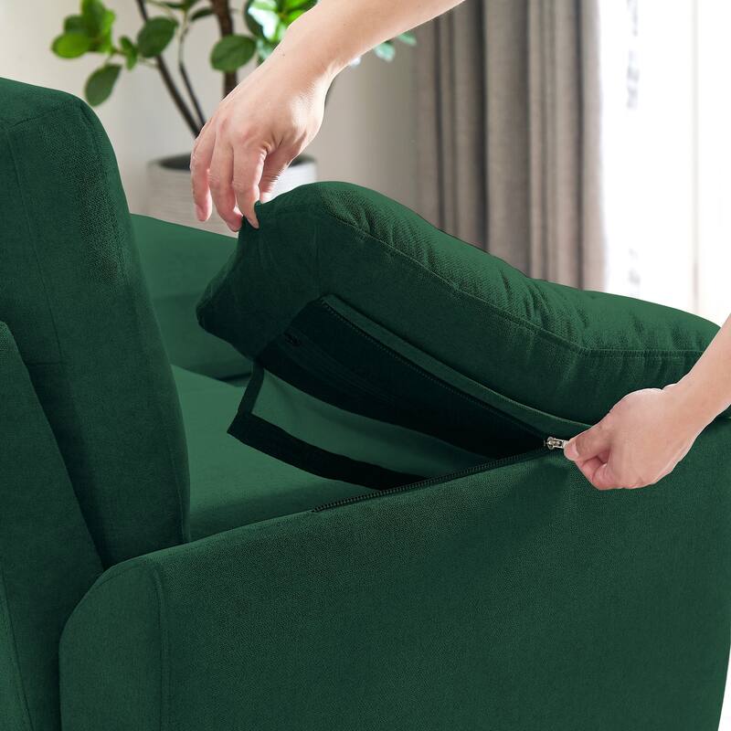 Modern Sectional Sofa Couch L Shaped with Removable Armrest, Convertible Couch with Reversible Ottoman for Living Room