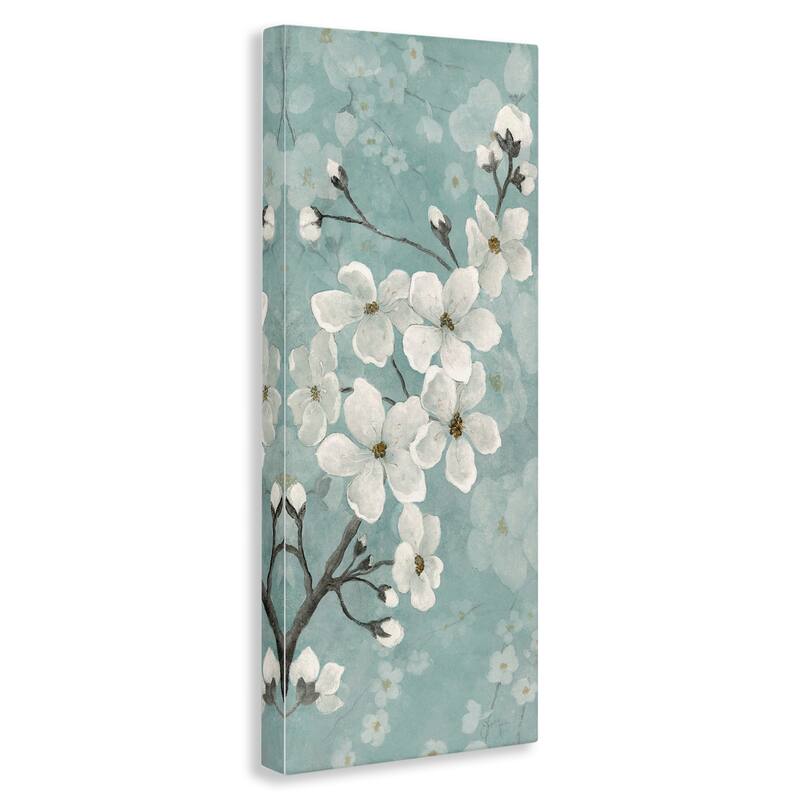 Stupell Cherry Blossoms on Green Canvas Wall Art Design By Janet Tava
