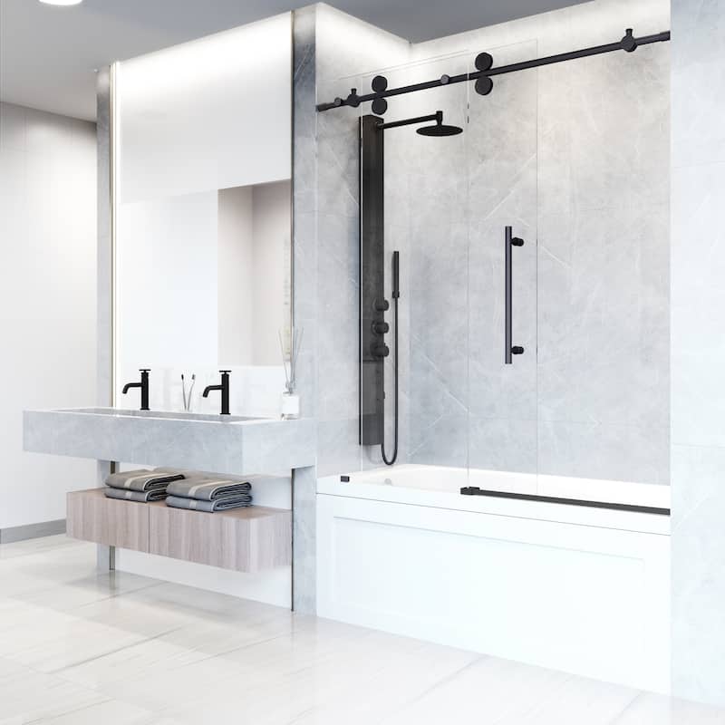 VIGO Elan 56" to 60" W x 66" H Frameless Sliding Tub Door