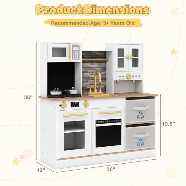 Gymax Kids Kitchen Playset w/Stoves Sound & Light Coffee Machine