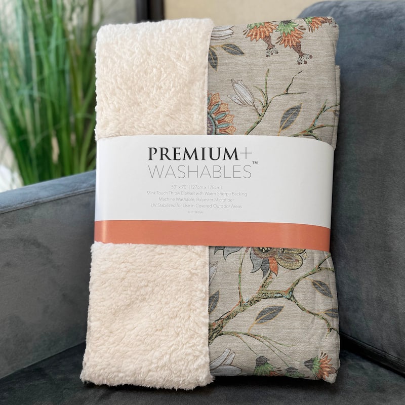 Premium Machine Washable ASB174 Hummingbird Sherpa Throw Blanket