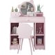 preview thumbnail 1 of 5, Kids Play Vanity Set w/Mirror & Stool Pink