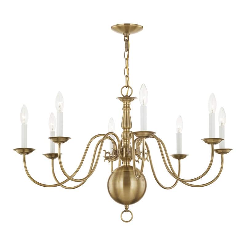 Livex Lighting 8-light Antique Brass Chandelier,5007-01 - 32" DIA X 20.5" H