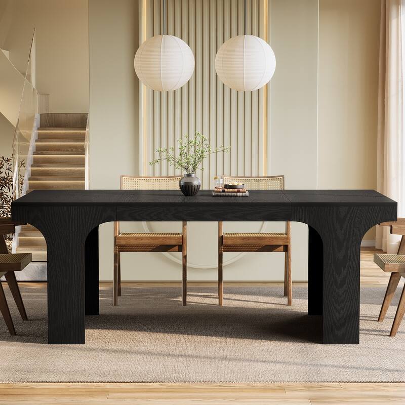 71" Large Wood Dining Table, Rectangular Kitchen Table, Dinner Accent Gathering Table