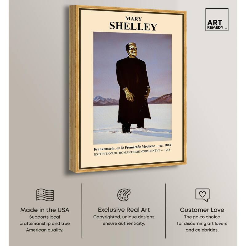 Mary Shelley's Monster Canvas by Art Remedy