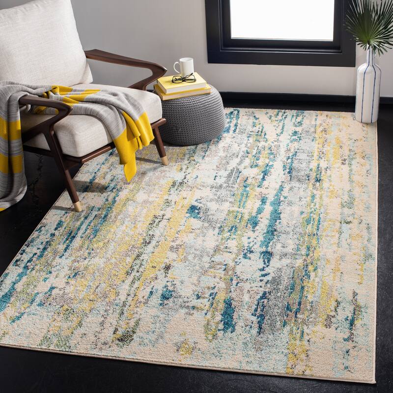 SAFAVIEH Madison Romona Vintage Abstract Rug - 4' x 6' - Beige/Olive